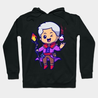 Cute Boy Witch Cartoon Hoodie